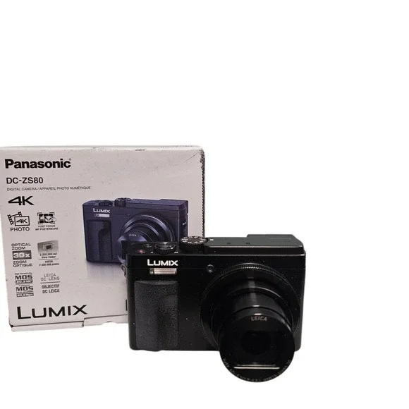 Panasonic Lumix DC-ZS80 Digital Camera 4K 30X Zoom Leica Lens Black Charger 64GB